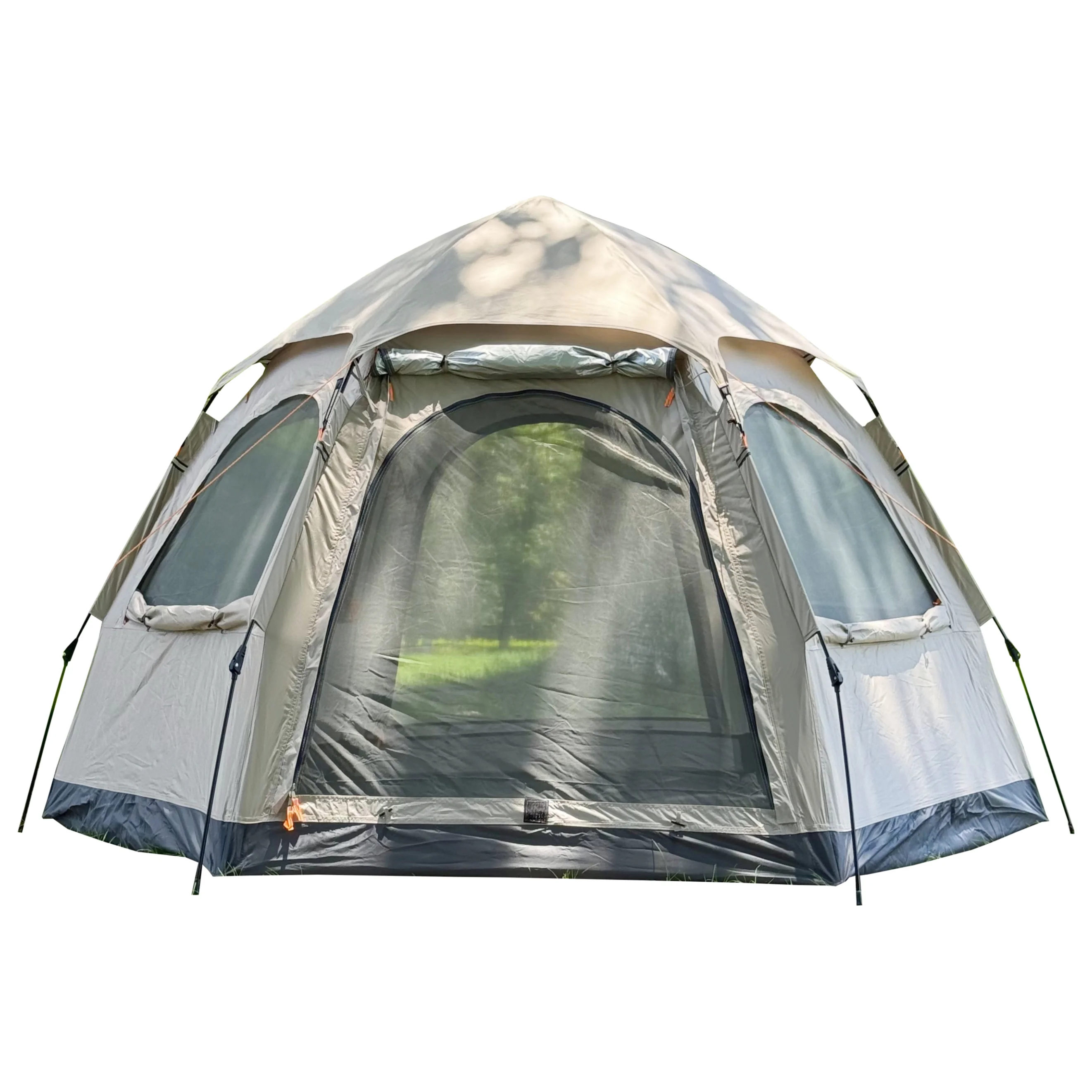 Custom automatic tent 2-3 person portable breathable outdoor camping picnic hexagonal mobile house folding waterproof pop up big