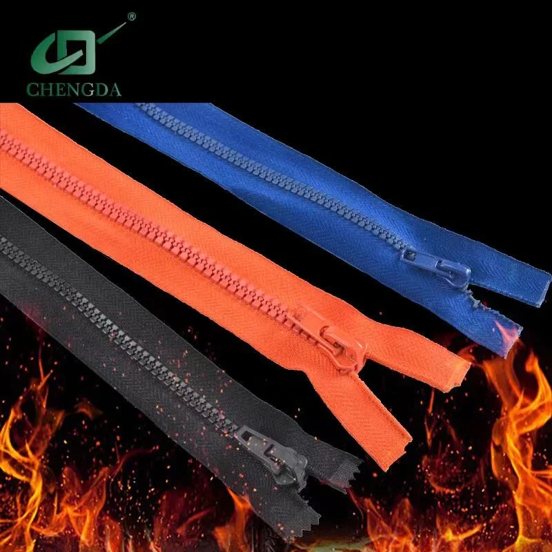 CHENGDA Best Sale Customized Fireproof  Zipper flame retardant plastic zipper metal zip