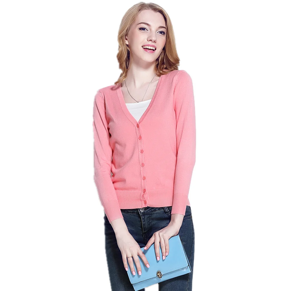 
2019 fall winter ladies Button long sleeve knit v neck womens cardigan sweater sets 