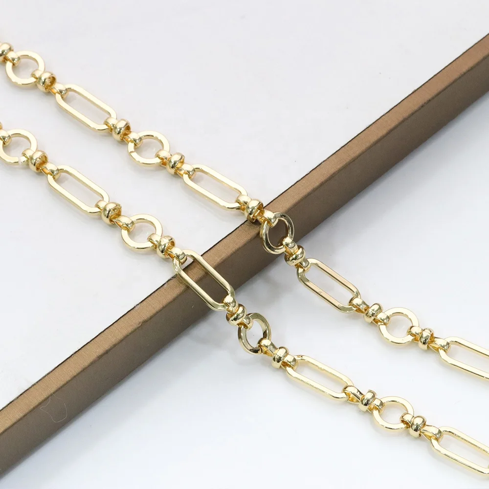 High Quality Gold Platting Hand Made Dainty Rolo Cable Paperclip Chain For DIY Jewelry