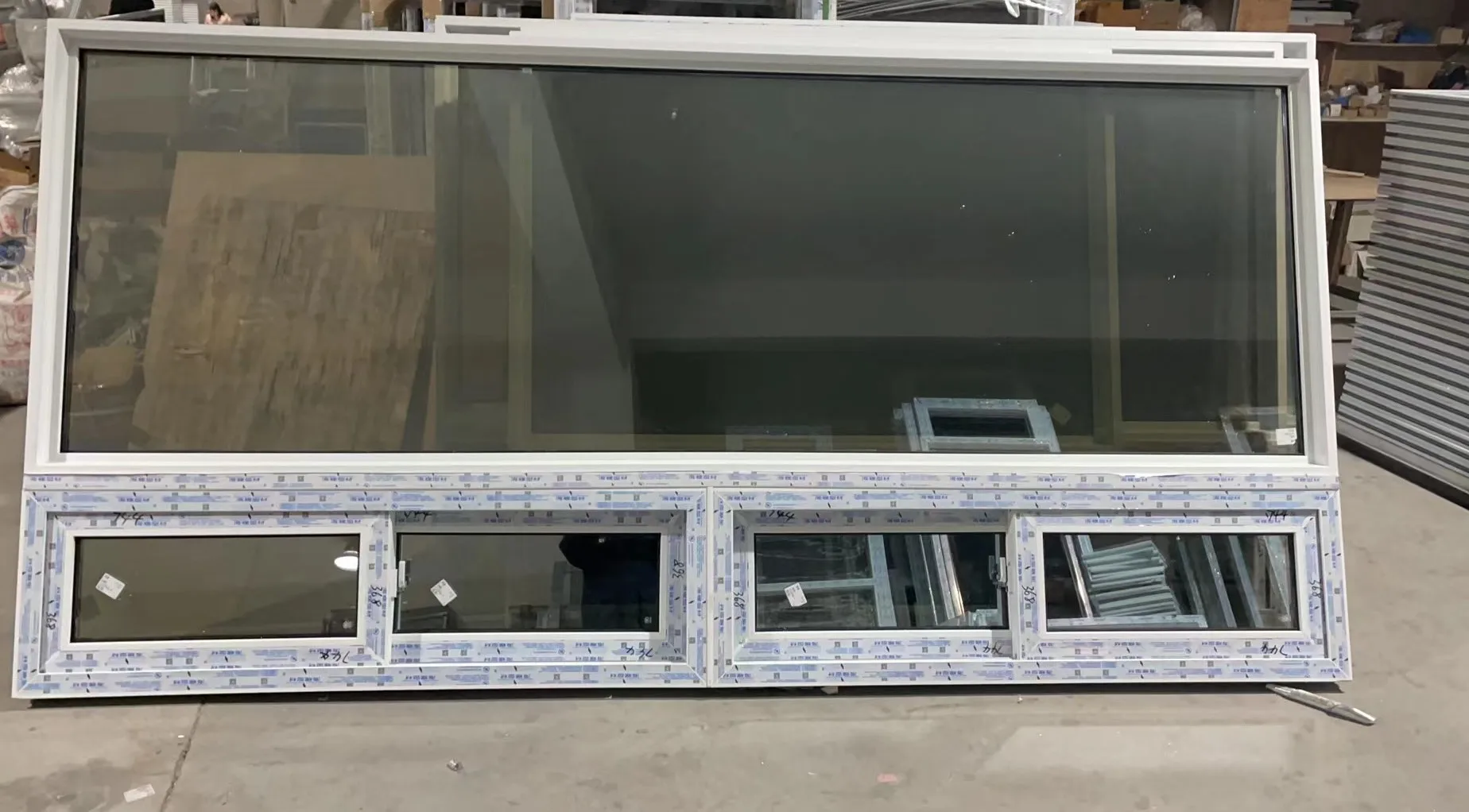Manufacturing sliding windows Upvc double glass plastics window with grill design