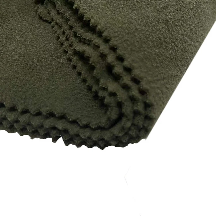 100% Polyester 180G Two Sides Brushed One Side Anti-pilling Polar Fleece Fabric