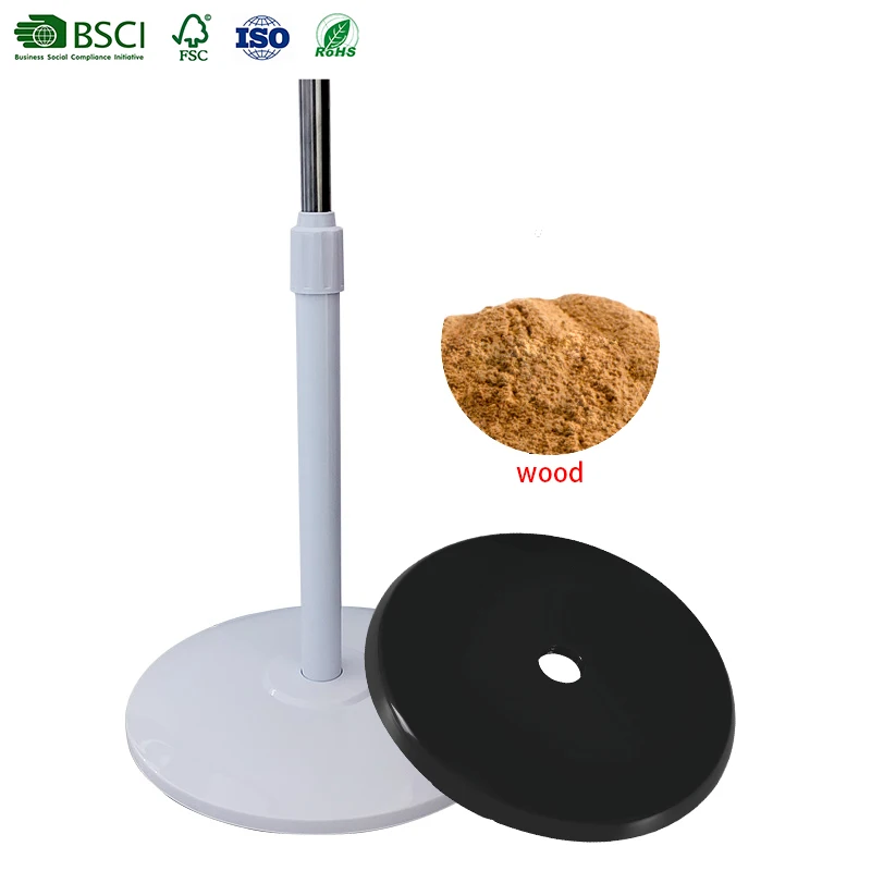 FSC ROHS Fan, lamp, heater base Wooden molding round fan base standing fan counterweight with colorful PU spraying