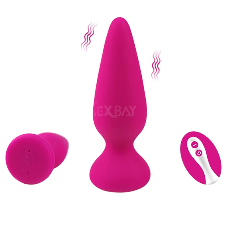 SEXBAY factory custom sized electric wireless remote control liquid silicone anal vibrator butt plug for men and women