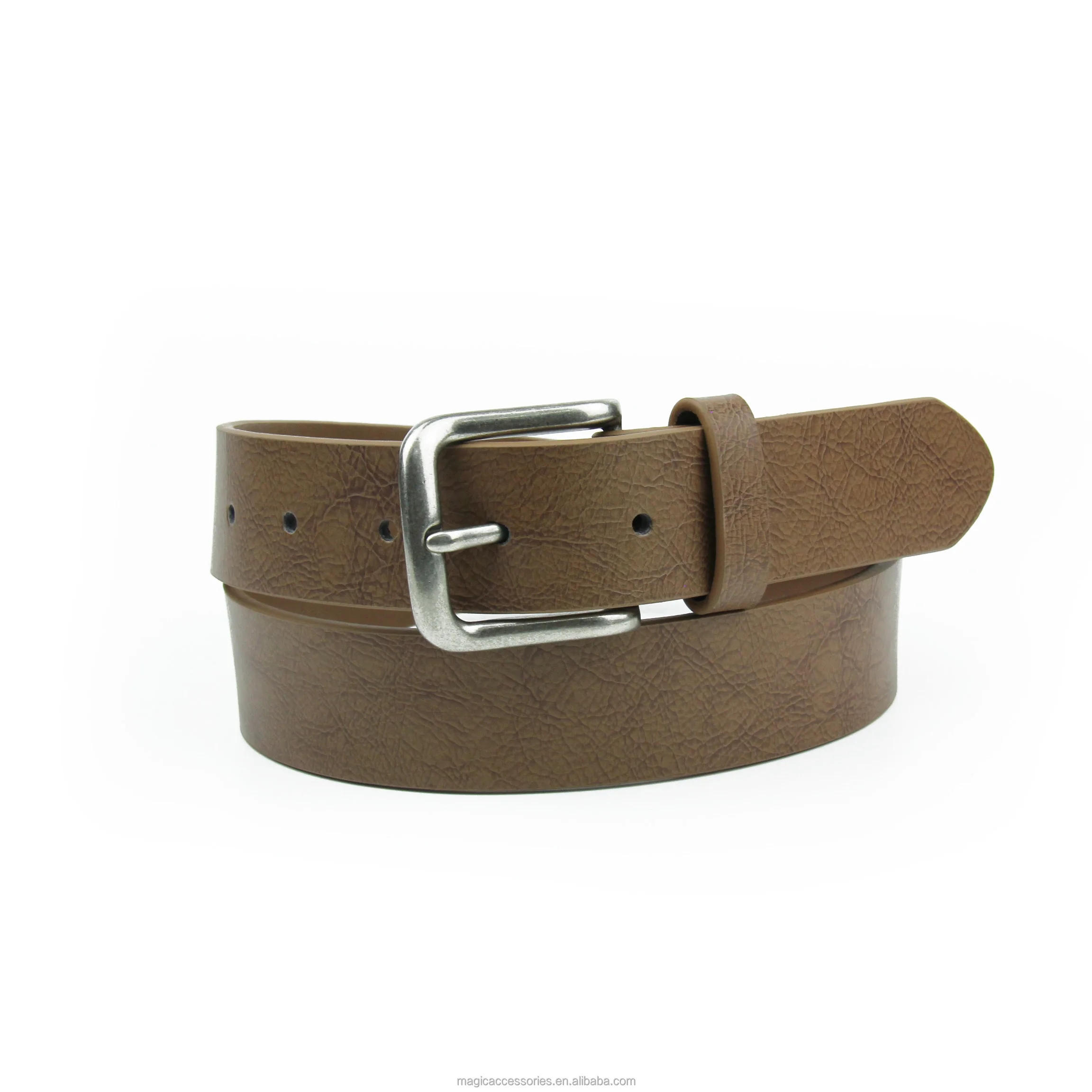 pu leather Professional best price cheap customize pin buckle belt for men