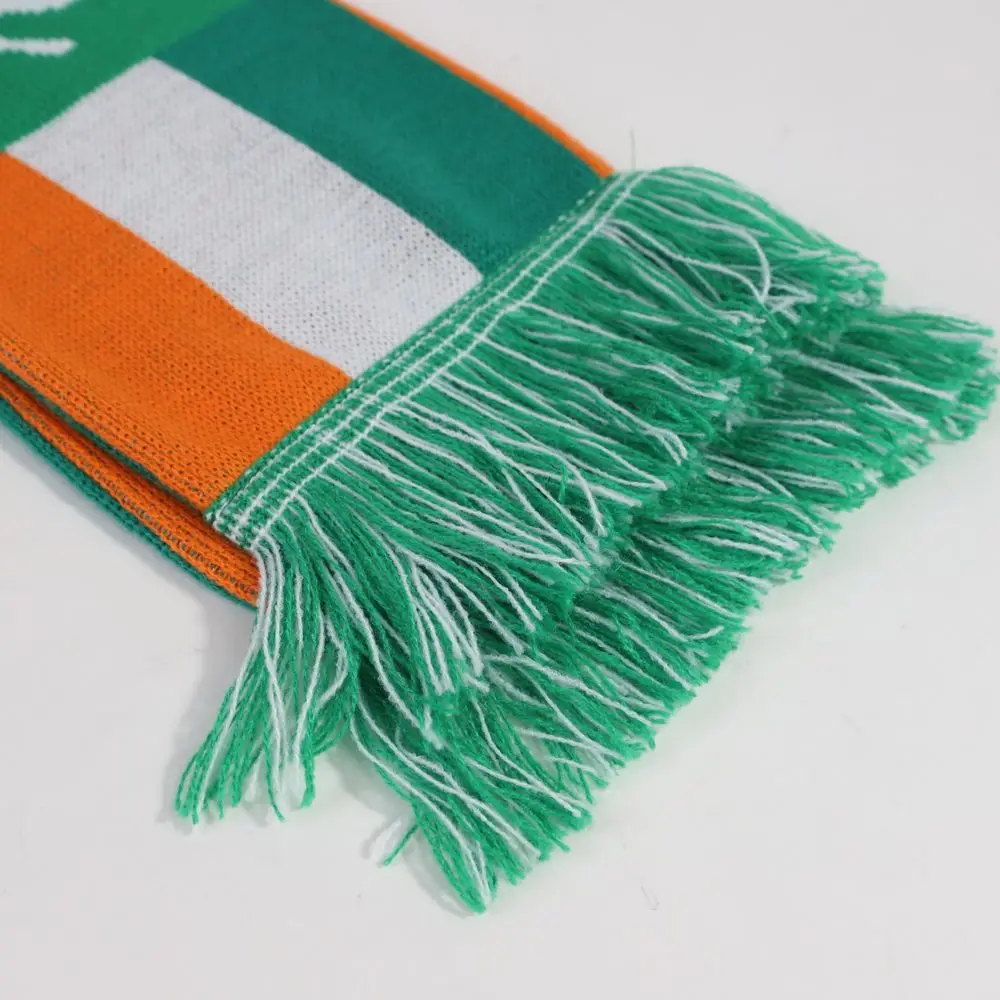 Huiyi High Quality Control custom knit football scarf 2024 hot sale custom high definition woven soccer scarf