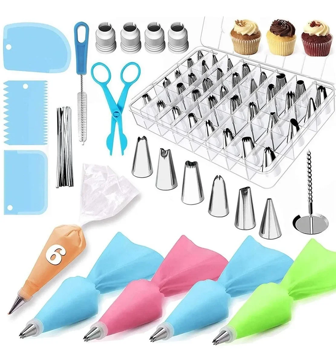 72Pcs Cake Decorating Supplies Kit Baking Pastry Tools Baking Accessories Cake Tools turntable cake nozzle piping bags bake tool