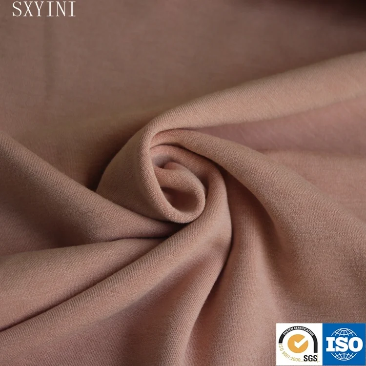 
YINI polyester viscose elastic fleece inside brushed fabric 