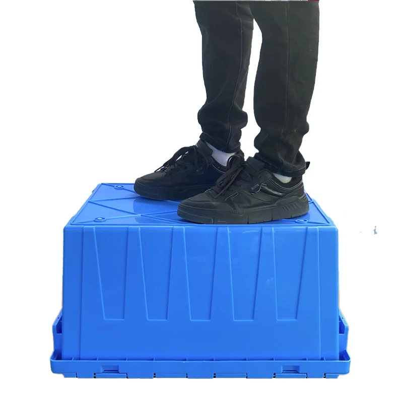HDPE manufacture  Wholesale nesting logistic moving plastic storage attached lid containers