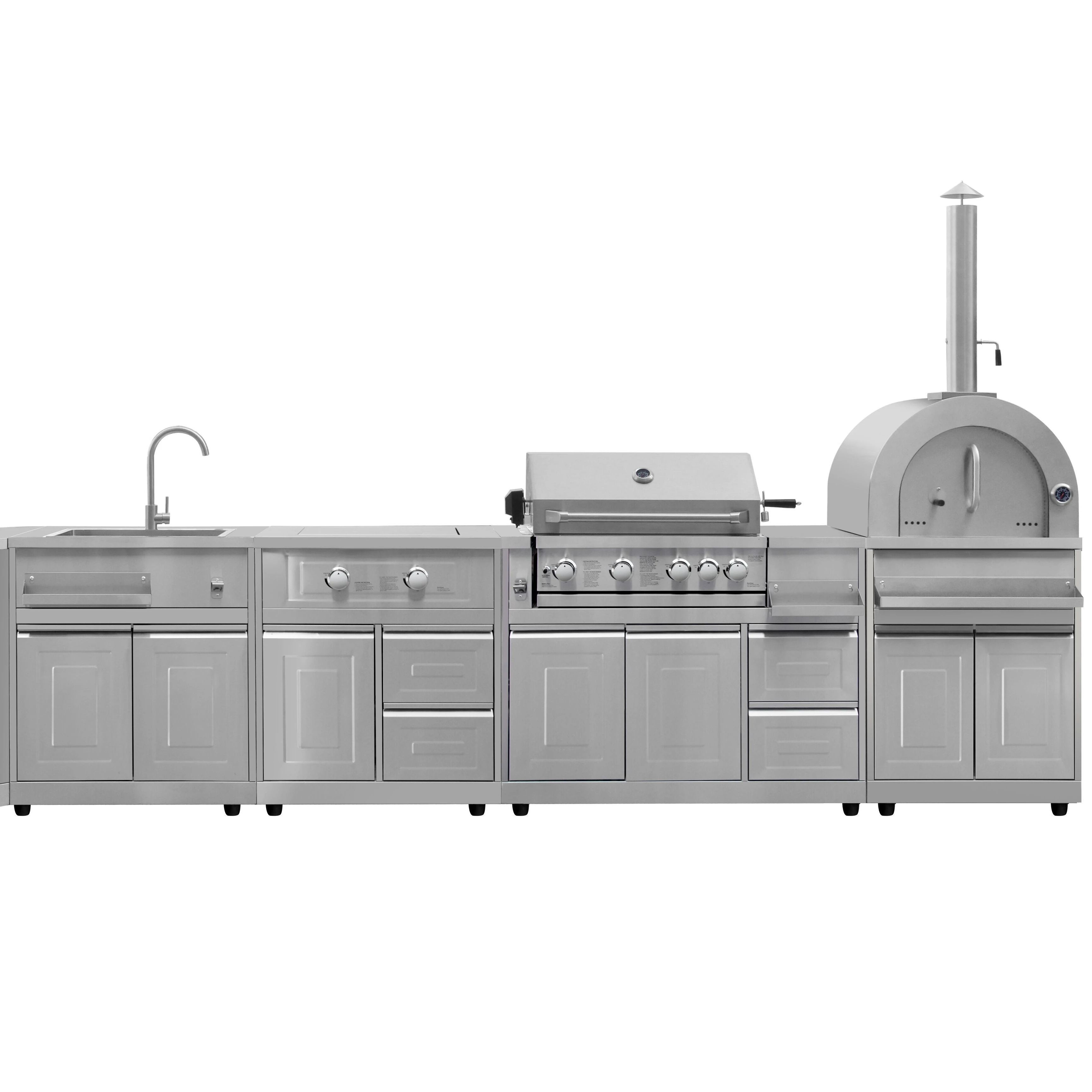 Hyxion Stainless Steel Waterproof Bar Outdoor kitchen BBQ Island for Camping