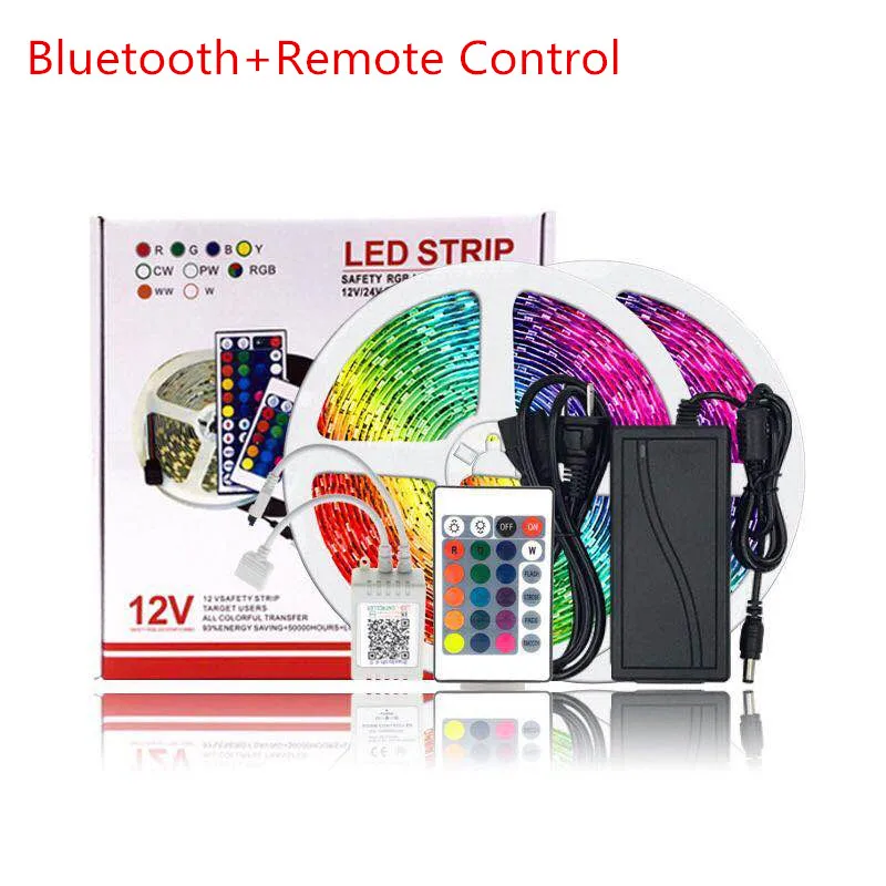  5050 2835 SMD Гибкая RGB 5/10 м футов 30 светодиодов/м лента 12 В постоянного тока USB 5 в музыкальный пульт дистанционного управления Wi-Fi адаптер 60 светодиодных