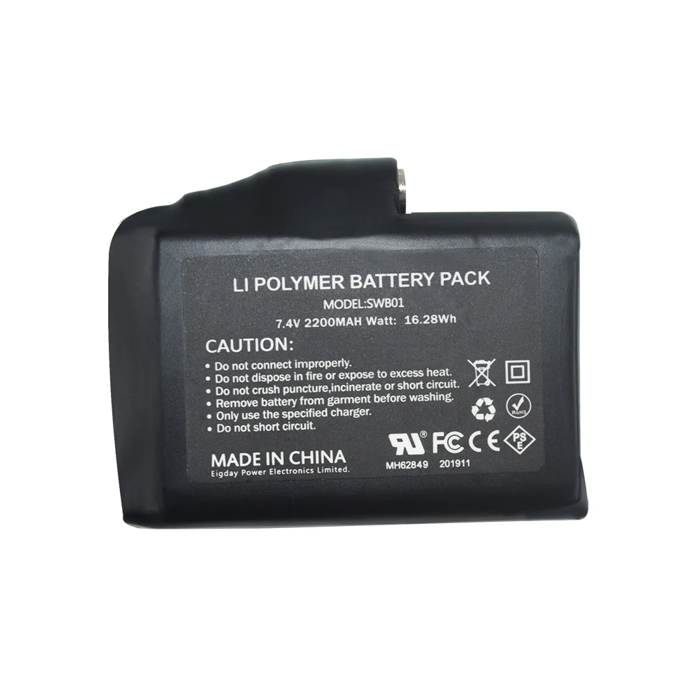 7.4 Volt Lithium Ion Energy Storage Battery Pack Safety Lithium Ion Batteries for Heated  Wearable