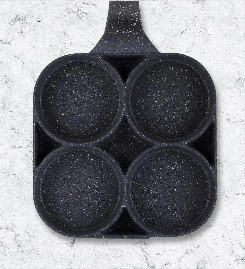 Kitchen Tool Medicinal Stone Cooking Pot Fried Egg 4 hole Non-stick Pot Flat-bottomed Frying Pan