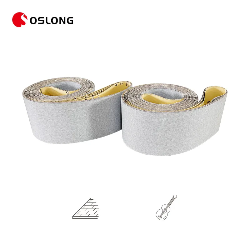 Customized Size Backing 150g Latex Paper Sand Belts Polishing Wooden Furniture White Abrasive Belts