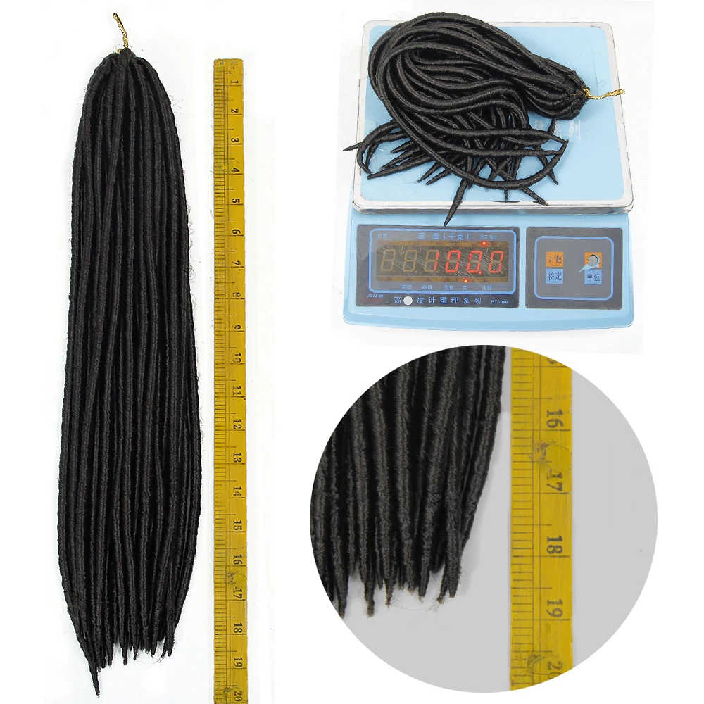 Wholesale Synthetic Braiding Hair Extensions Dreadlocks Ombre Color Soft Straight Braiding Hair Faux Locs Crochet Braids Hair