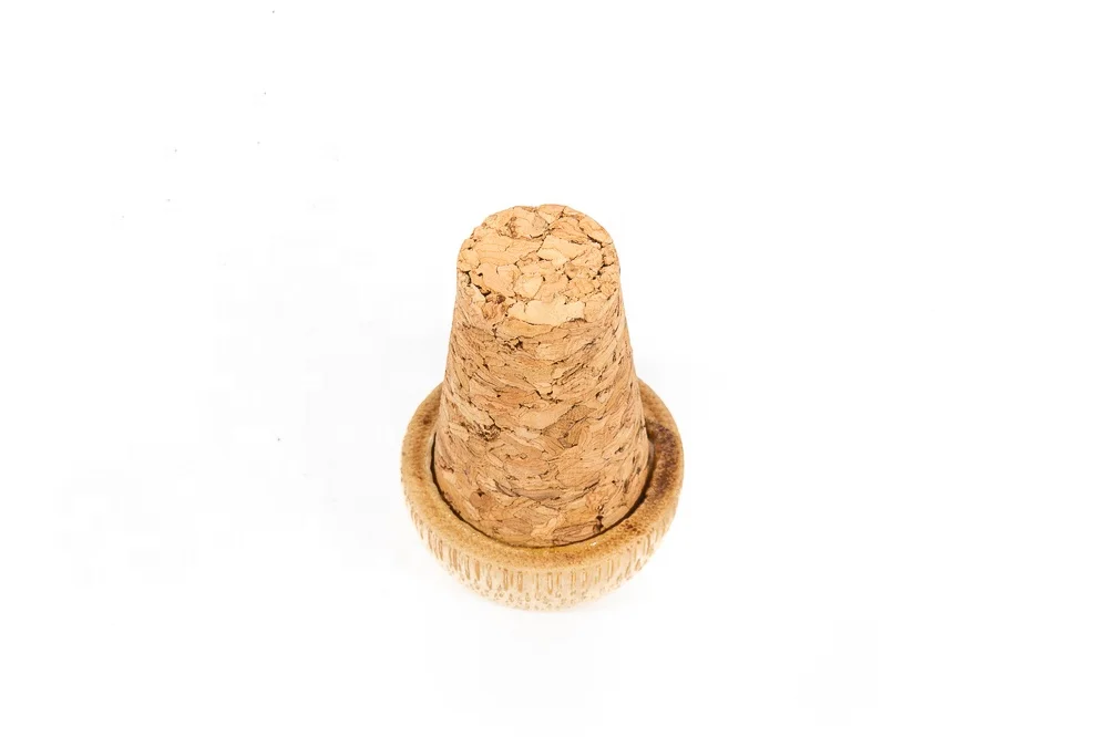 D23.5 mm Custom Wine Bottle Stoppers Plastic Wood Low Moq Customized T Shape Synthetic Stopper resin Bar top Cork