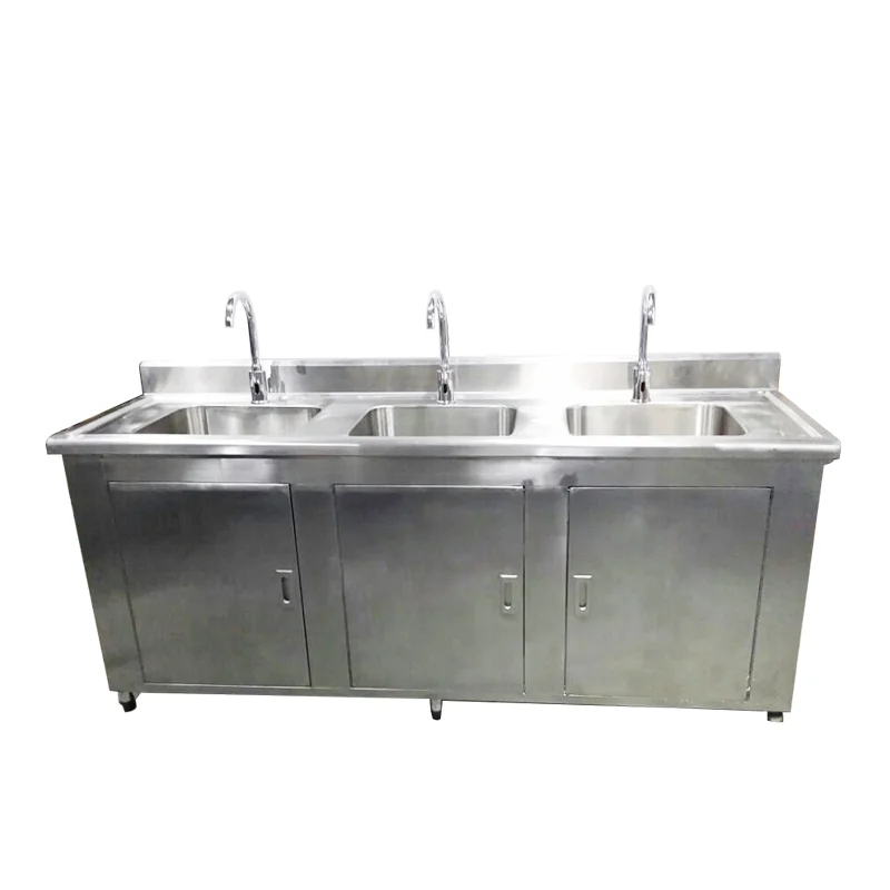 Operating Room Sink Stainless Steel Hospital Foot Control Sensor Hand Washing Sink Medical Scrub Station