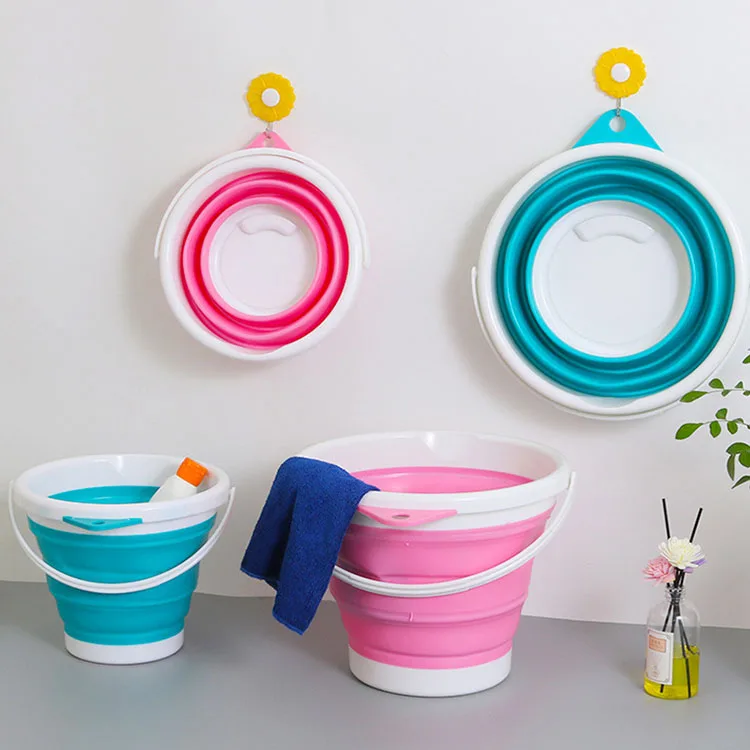 Hot Sale Reusable Folding Water Bucket 5l 10l Portable Silicone Folding Water Washing Bucket Plastic Collapsible Bucket