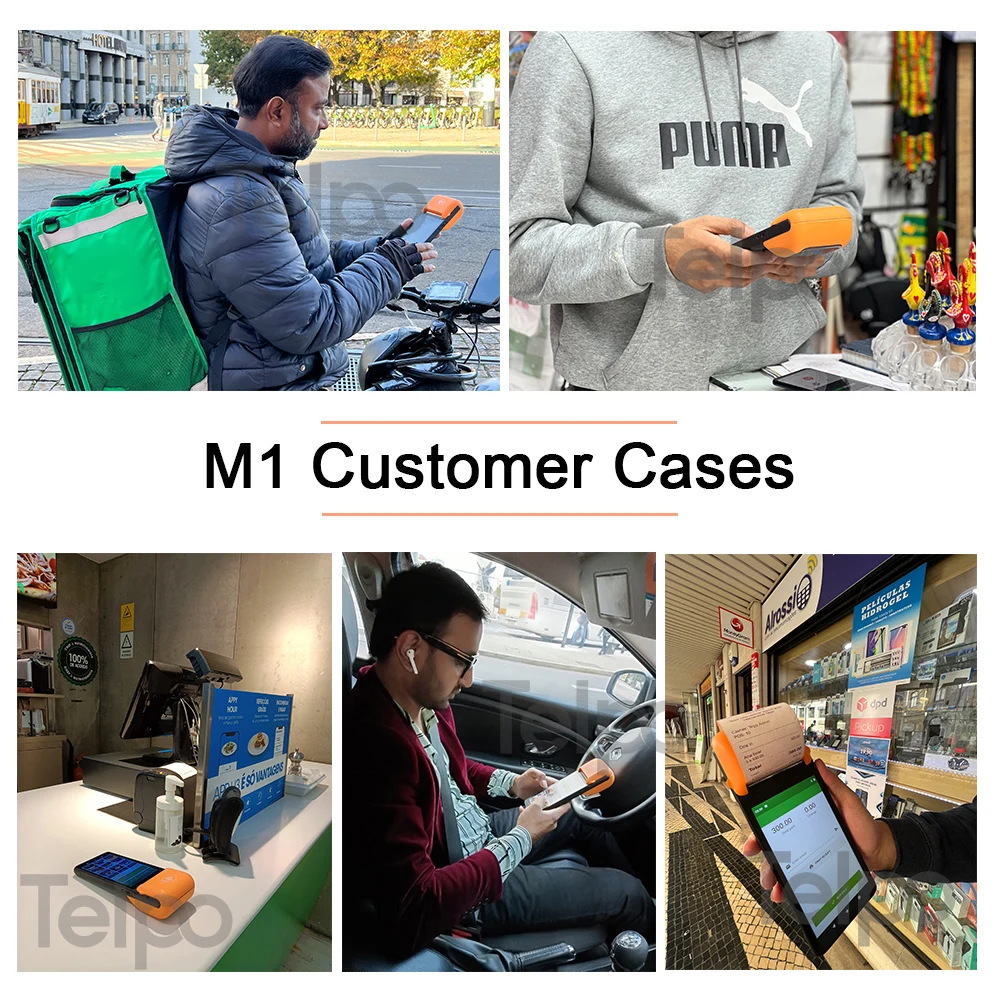 Telpo M1 All In One Handheld Mobile Device Android 12 Ticket Machine with 40mm Thermal Printer