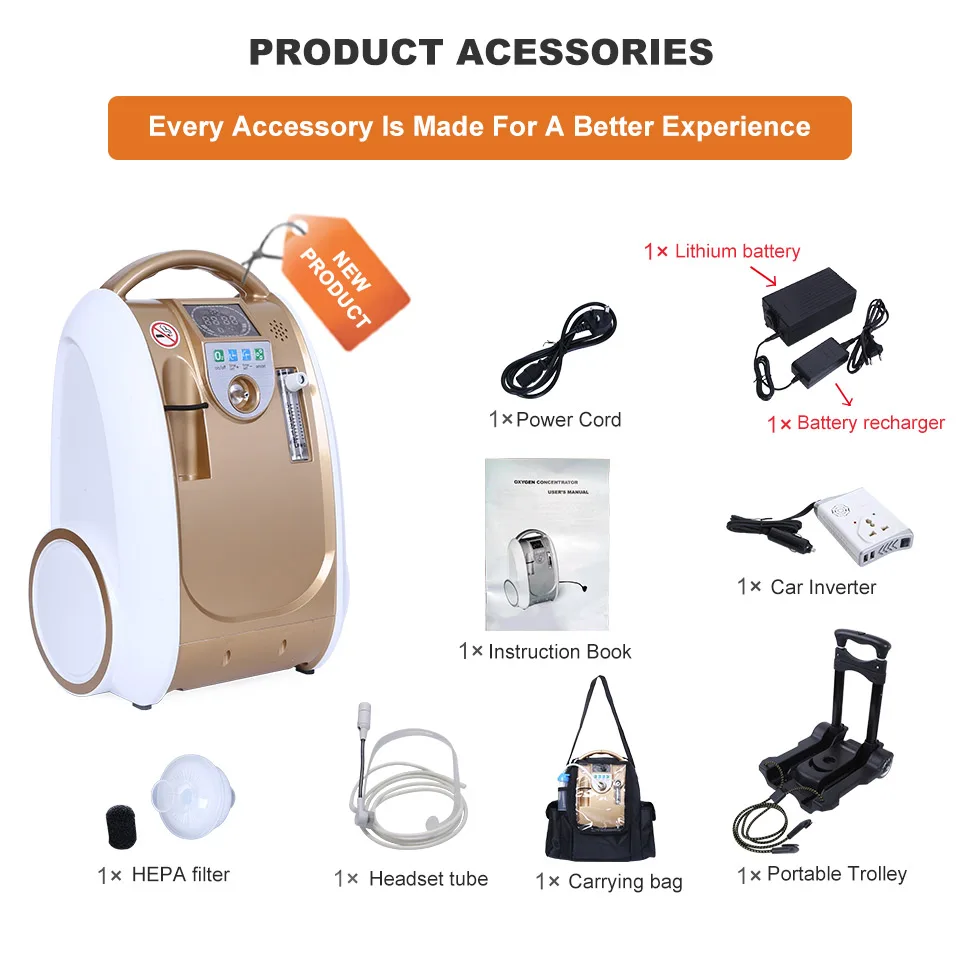 
Wholesale Cheap 5L Battery Portable Oxygen Concentrator for sale Medical Oxygen for home use Car Travel Use 