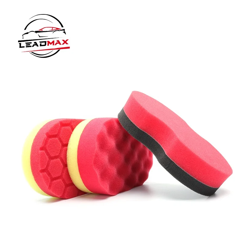 High Quality Hand-Glazing Cotton Applicator Polishing Foam Gray and Black Waxing Dual Sides Cleaning Pad Sponge