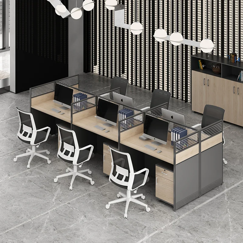 Modern Wooden Mfc  Office Desk L Shape Staff Office Workstation Commercial Office Furniture
