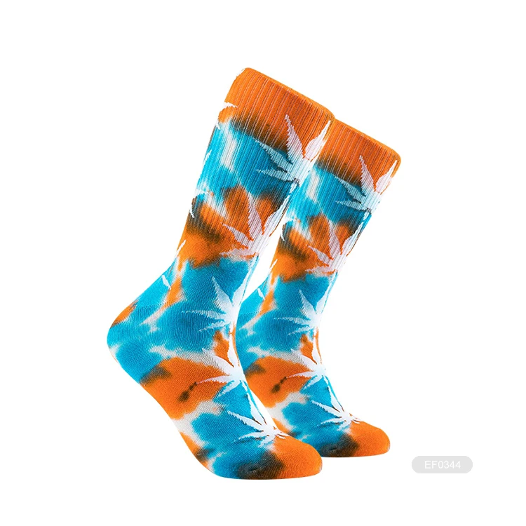 colorful cotton tye dye womens socks custom logo design tie dye sports socks for women
