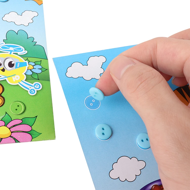 Kids DIY Button Stickers Drawing Toys Funny Game Handmade School Art Class Painting Craft Kit