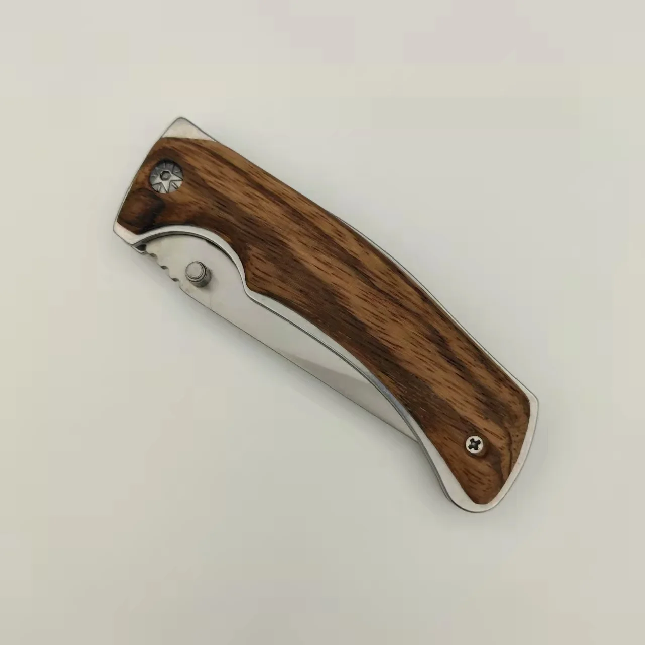 Custom Knives Slide Blade Folding Pocket Knife survival Wooden Handle