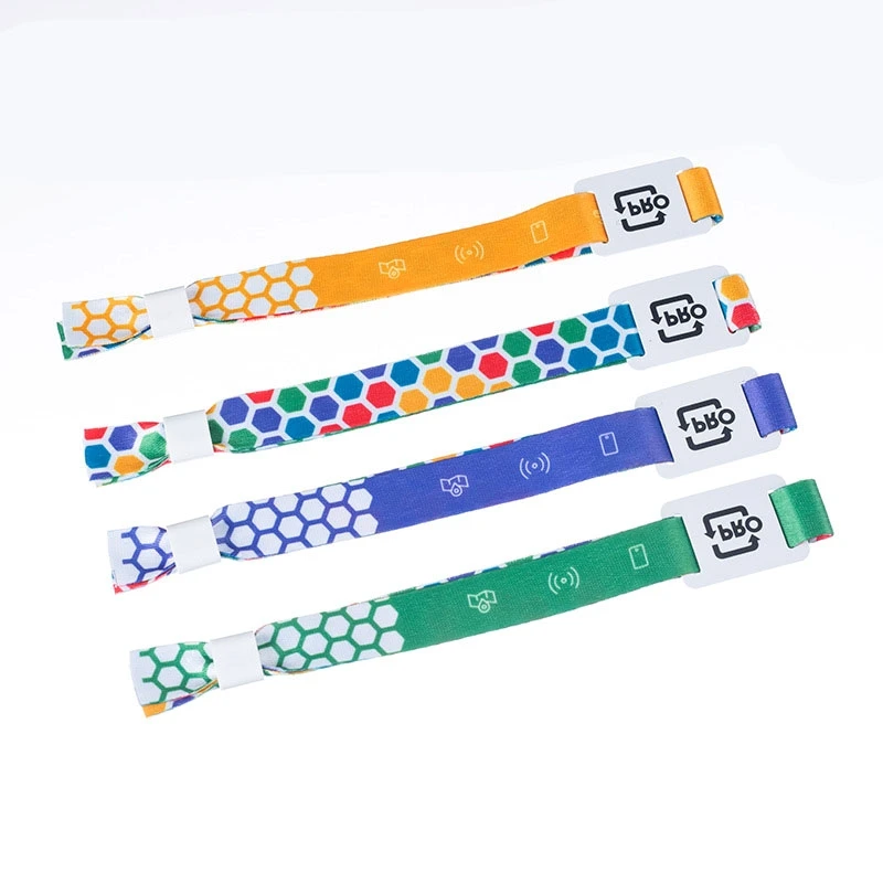 Factory Price RFID fabric Woven wristband identification bracelet