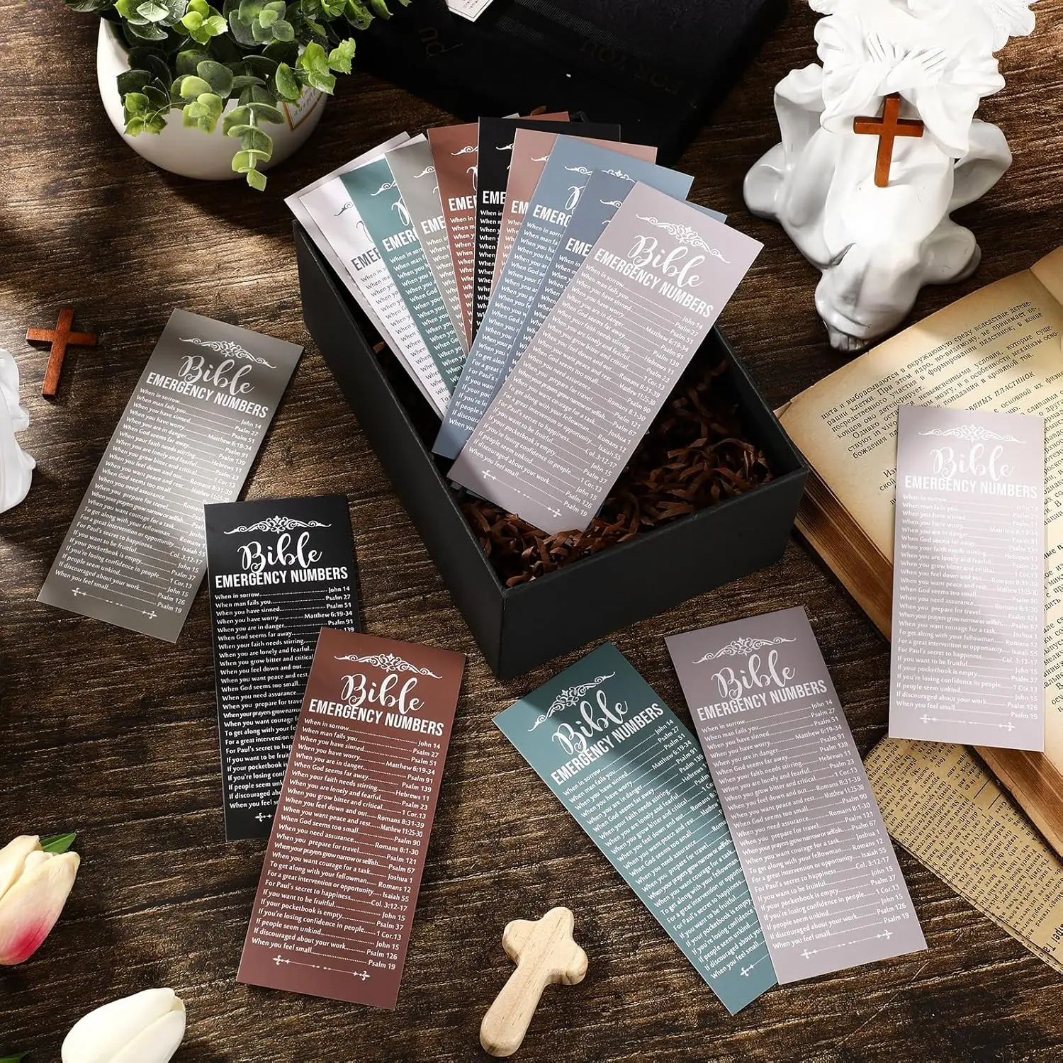 Bible Emergency Numbers Bookmark Christian Bookmarks for Church Welcome Gifts Bible Index Bookmark Cards
