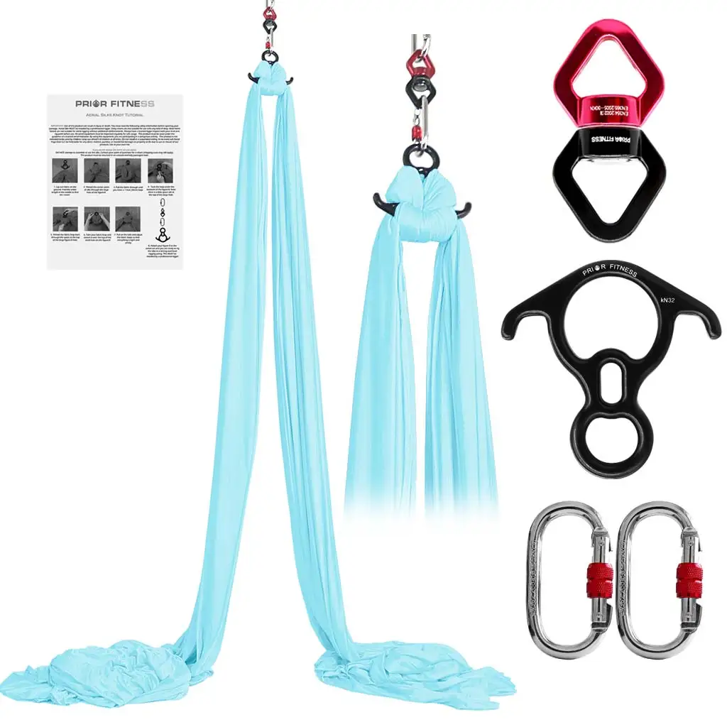 Drop Shipping Arrival Aerial Silks Kit 10Yard/9.2m Nylon Tricot Aerial Yoga Silk Swing Set Low Stretch Aerial for Home