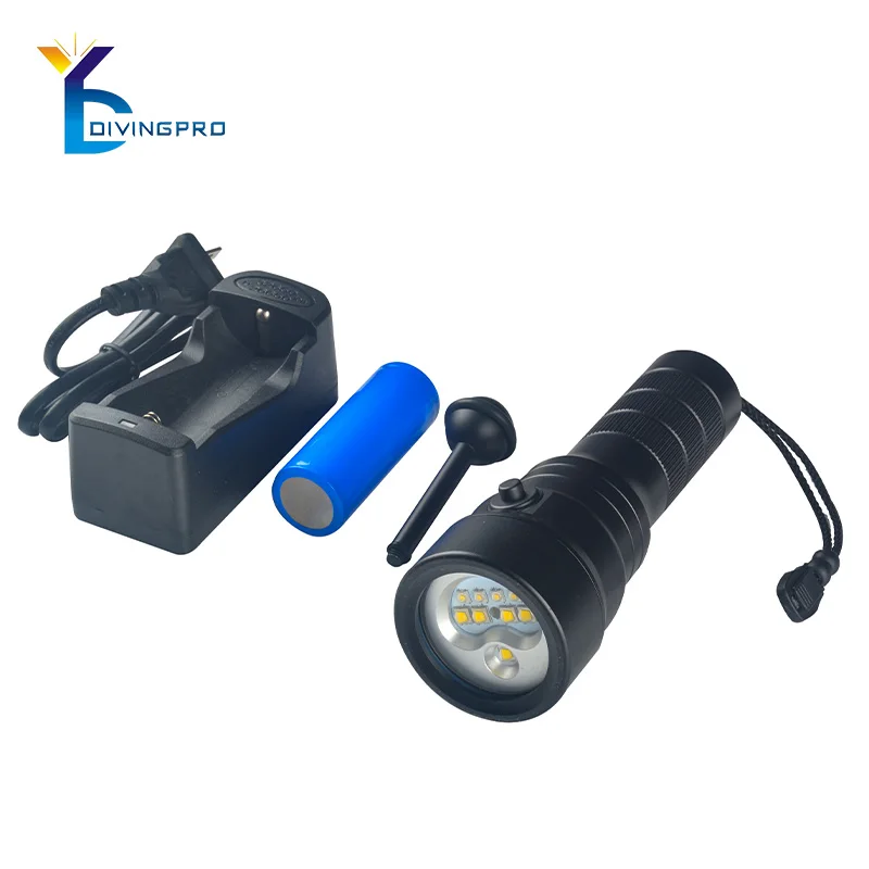 High Quality Professional Diving Flashlight XM-L2 LED  Underwater Video Diving light