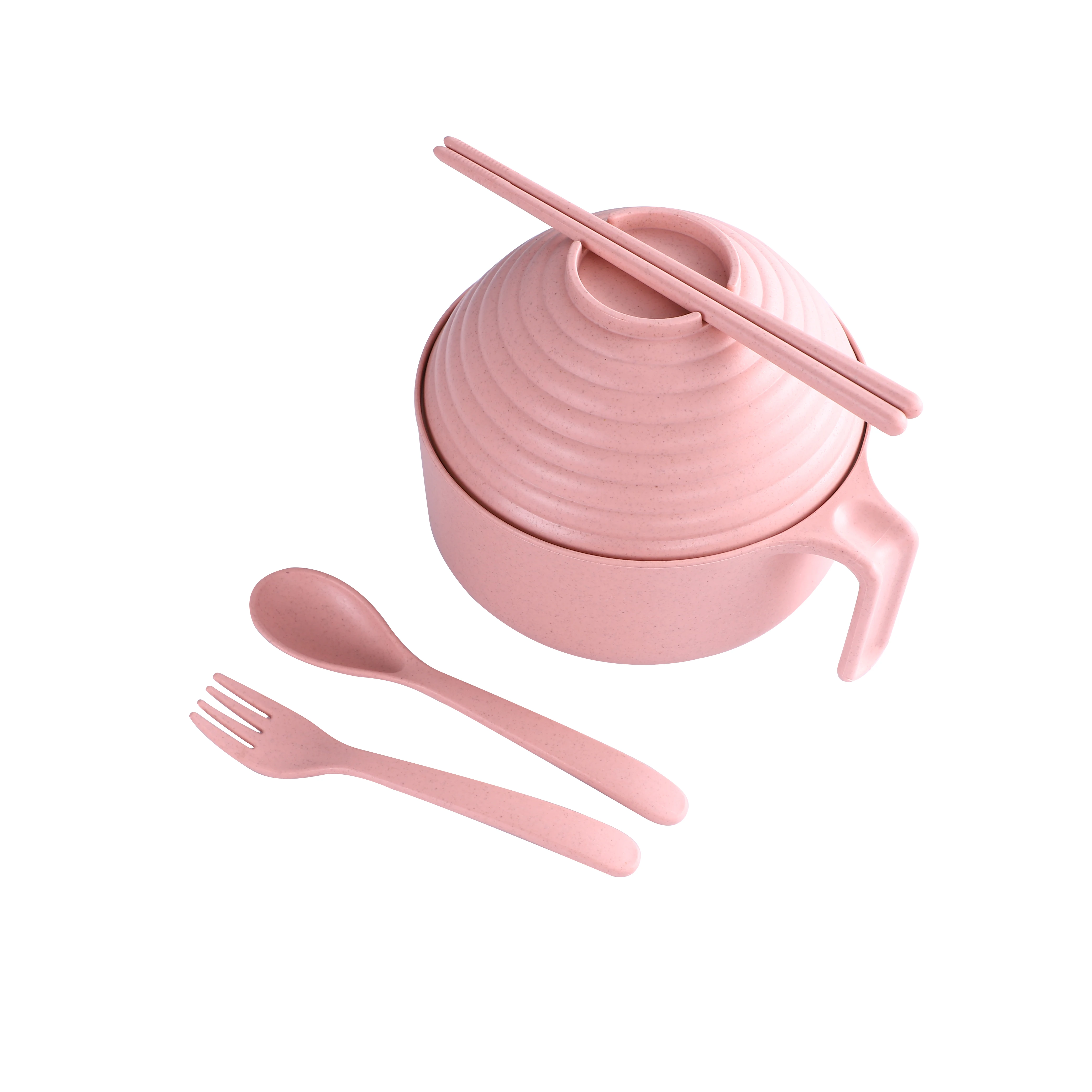 
20 amazon instant noodle bowl with lid wheat straw bowl bento lunch box with tableware Student gift set 