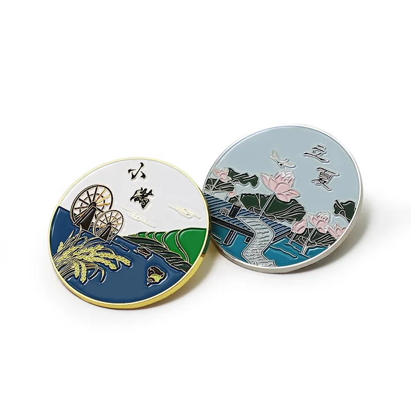 Custom Round Shape Butterfly Clutch Soft Enamel Metal Badges Pin Badge