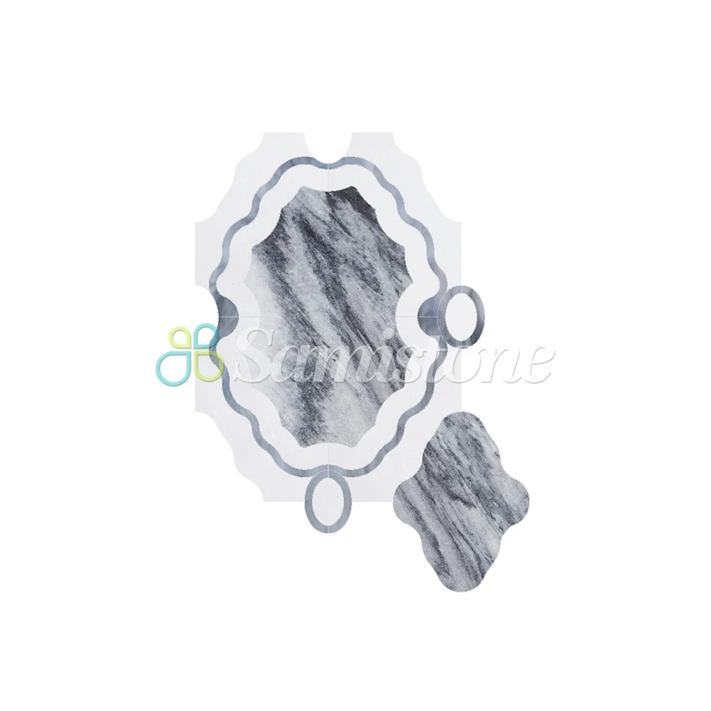 Samistone Statuary White Cinderella Waterjet Mosaic Tile Original Design