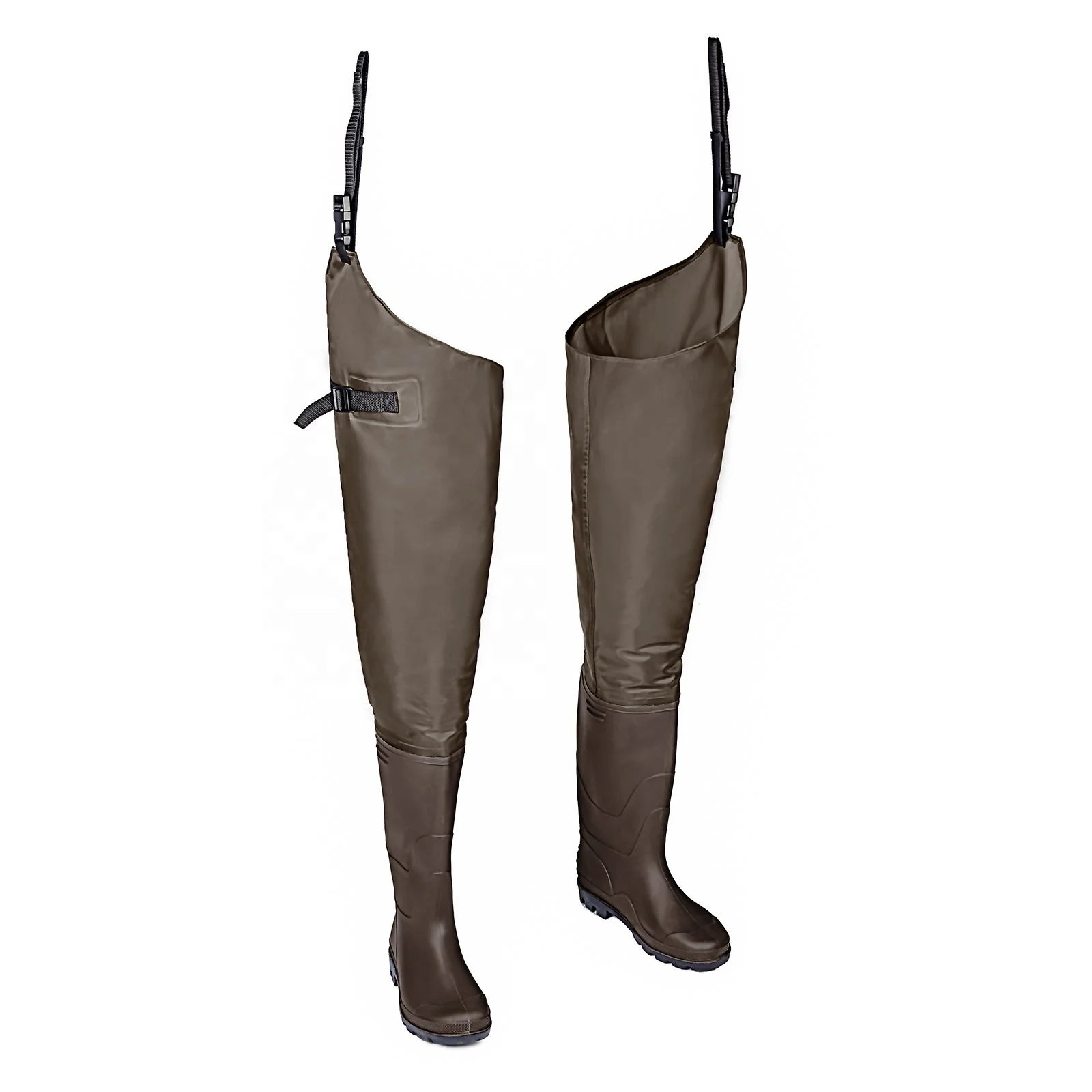 Fishing Hip Boots Hip Waders for Men with Boots Waterproof Lightweight Bootfoot Cleated 2-Ply Nylon/PVC