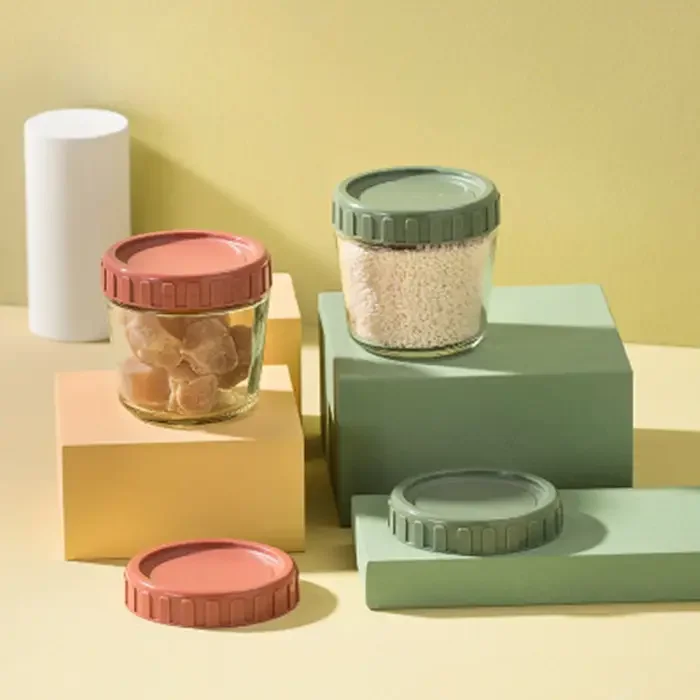 4oz wide mouth mason jar glass food for jam jelly 120ml clear food storage container glass with colorful plastic lid