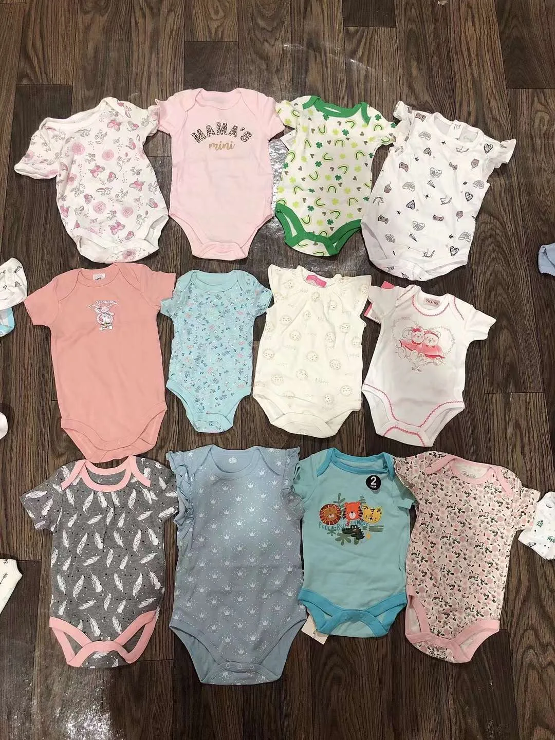Branded Garment stock original surplus overruns leftover baby wears baby creeper romper bodysuits stock