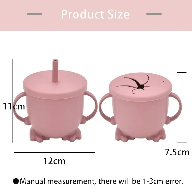 2024 NEW Custom Color BPA free Silicone Baby Training Cup Kids Sippy Cup with Lid and Straw Baby Cups
