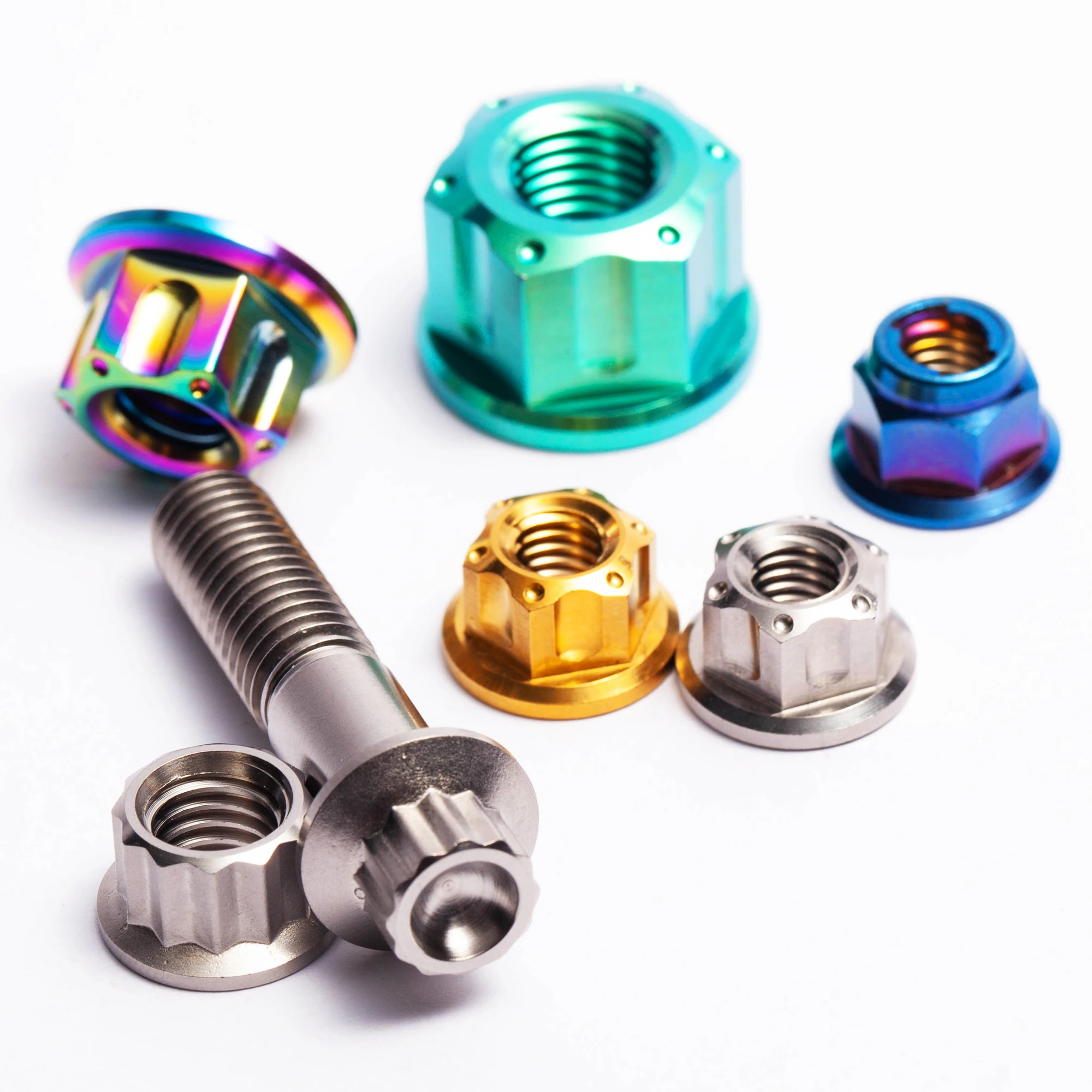 BSTTI Customizable Titanium Alloy Wheel Hub Bolt 12-Point Flange Head M7*25 M8 M10 Sizes OEM Supported for Motorcycles