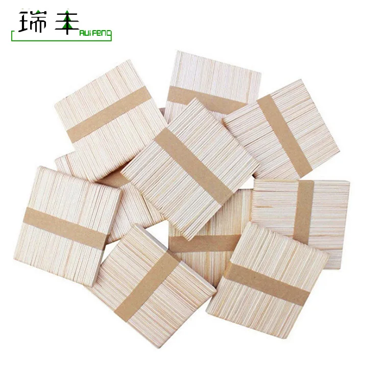 
114mm disposable round edge food grade birch wooden popsicle stick 