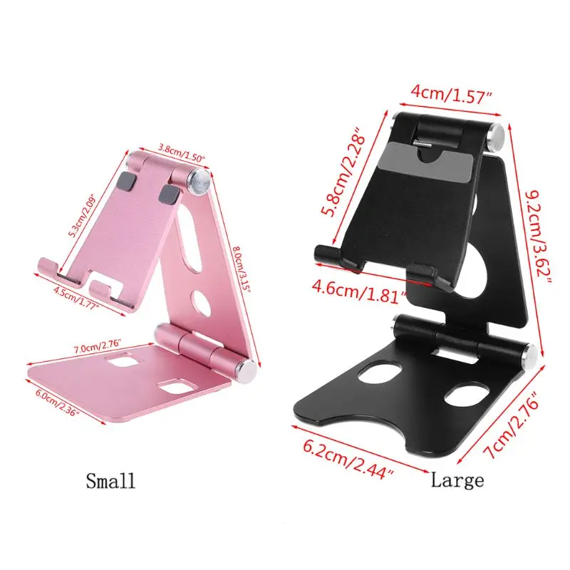 Aluminium Alloy Dual Foldable Desktop Rotary Tablet Stand Mobile Phone Holder Mount Bracket for iPhone for iPad for Cellphones