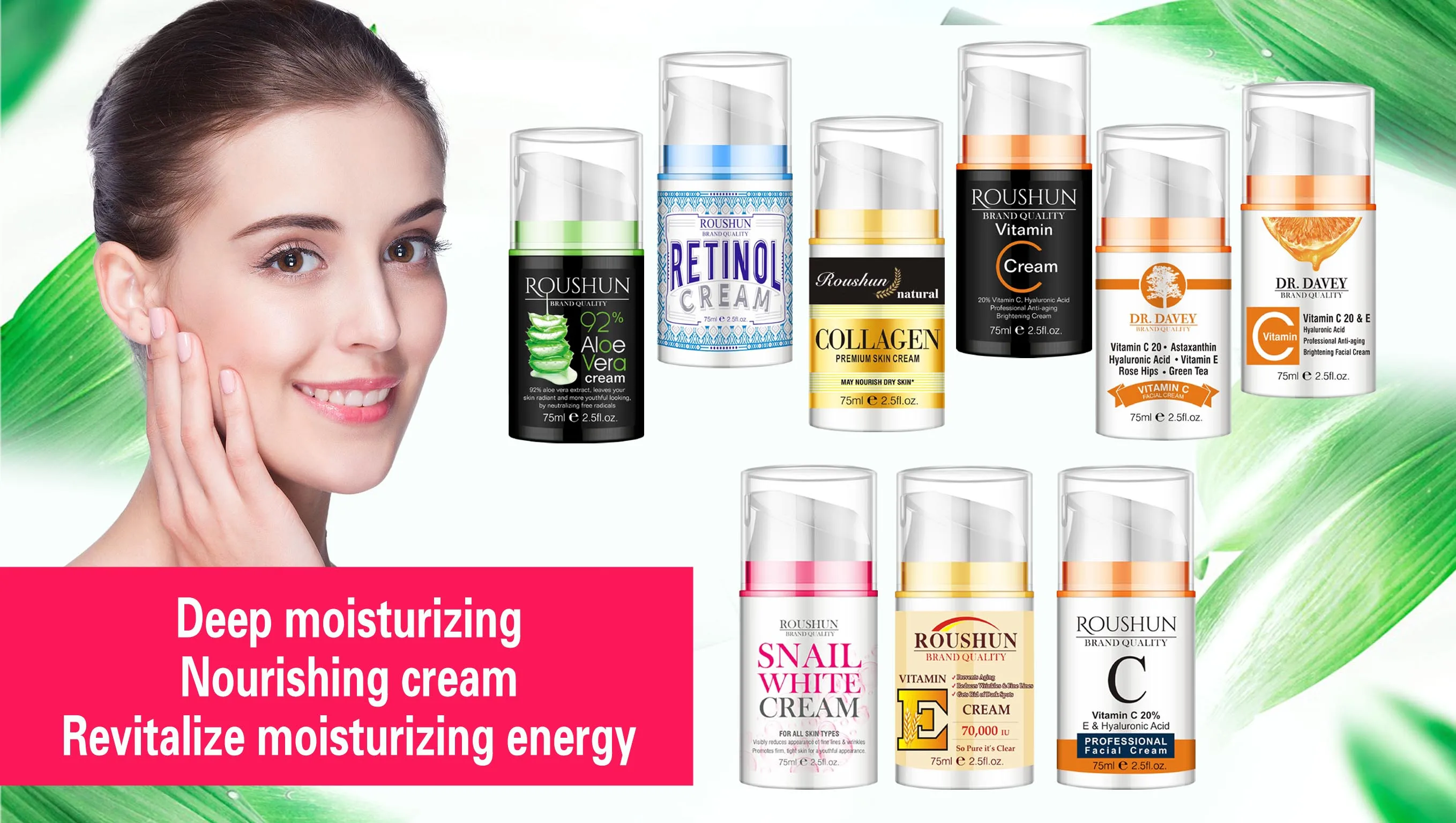 VITAMIN C FACIAL CREAM Vitamin C 20 Astaxanthin Hyaluronic Acid Vitamin E Rose Hips . Green Tea MOISTURIZER Cream