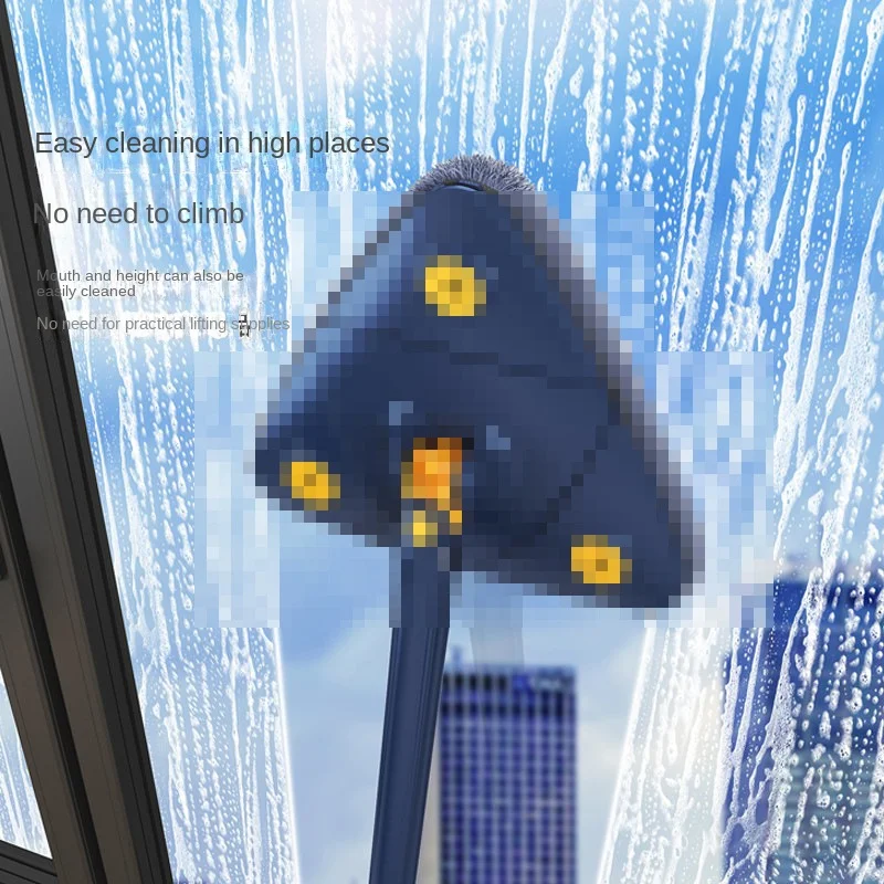 Dual-Use Wet and Dry Household Lazy Rotating Mop Factory Direct Hand-Twist Triangle Wringing Single Mophead