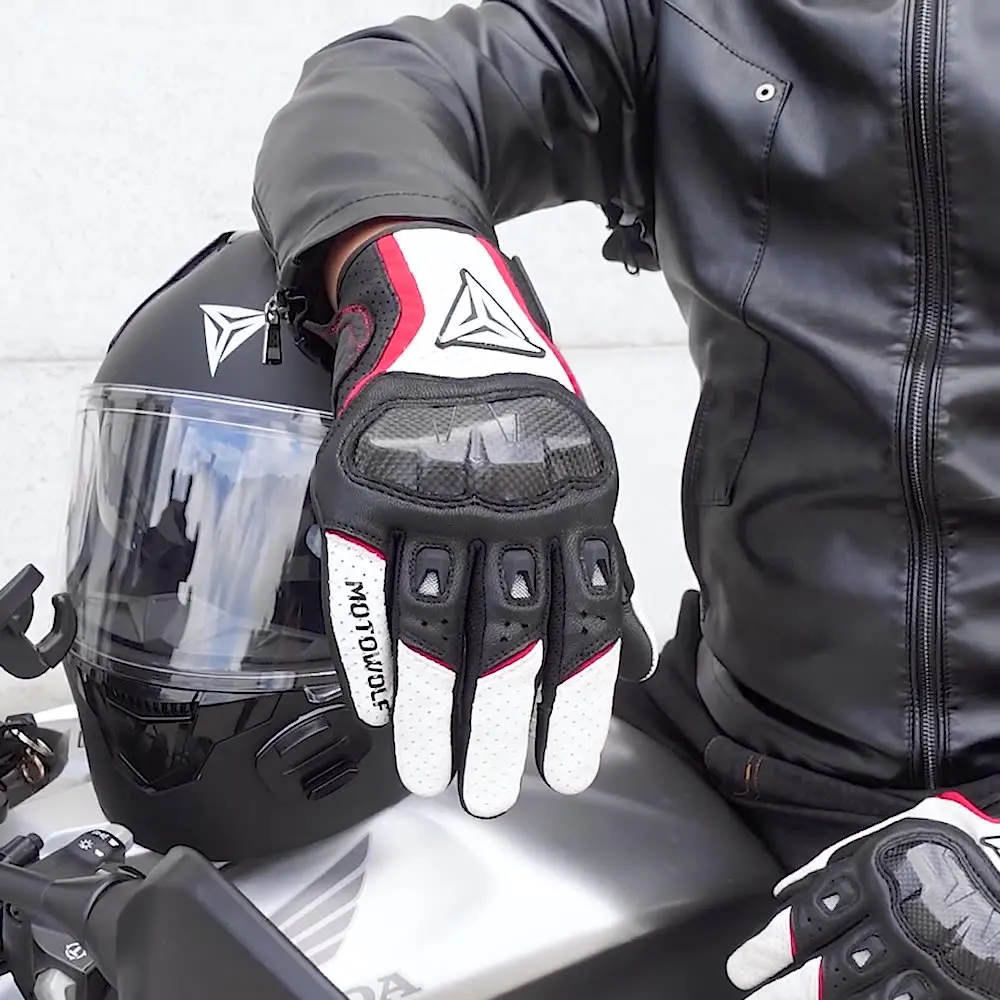 Touch Screen Guantes De Cuero Motociclista Breathable Powered Motorbike Racing Riding Gloves Winter Motorcycle Racing Gloves