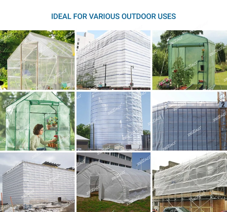China Custom Wholesale Price FR PE Scaffold Sheeting and Leno Tarp for Construction Building Wrap Enclosure Sheeting Tarpaulin