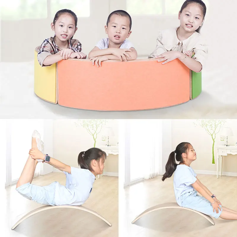 Seesaw Child Wood Balance Board Kids Game Wobble Board Balance Workout Twist Plates Fitness Training Plate Exercise Equipment