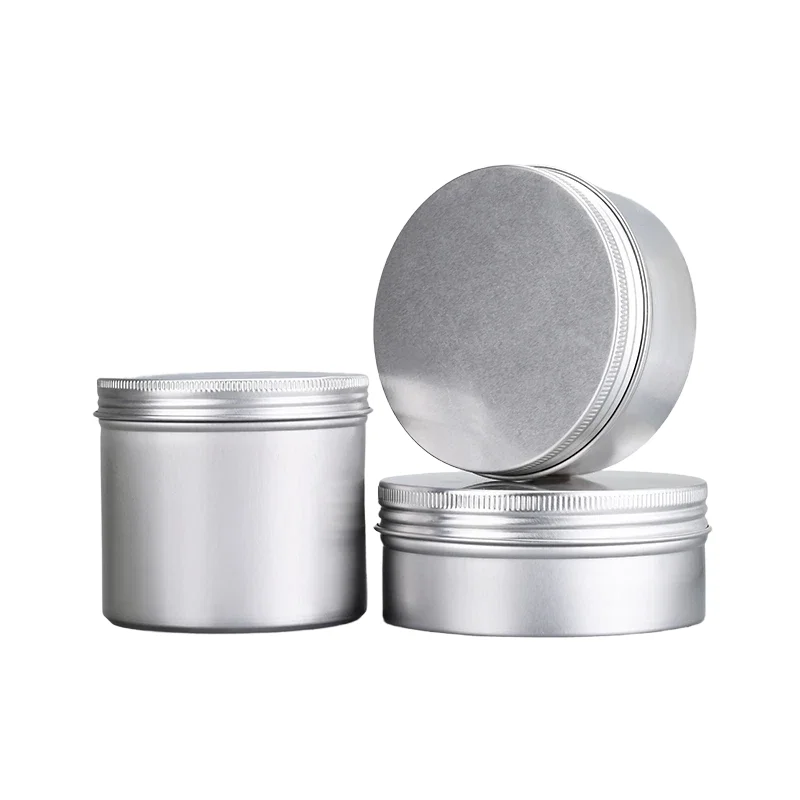 Custom Metal Tin Box 5ml-1000ml Cream Container with Screw Top Sliver and Aluminum Cosmetic Jar for Tea Packaged Conveniently