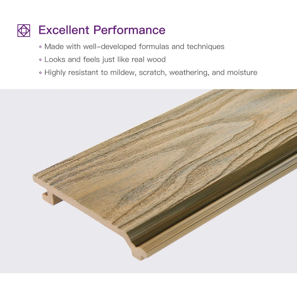 Co-extruded  Exterior Outdoor Wall Wpc Fluted Cladding Panel